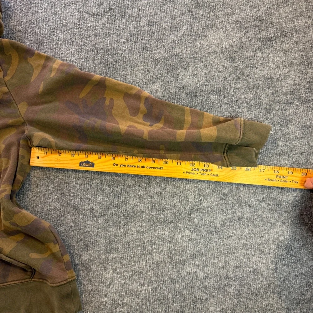 Gap Mens Camouflage Arch Logo Fleece Pullover Hoodie Camo Brown Green M